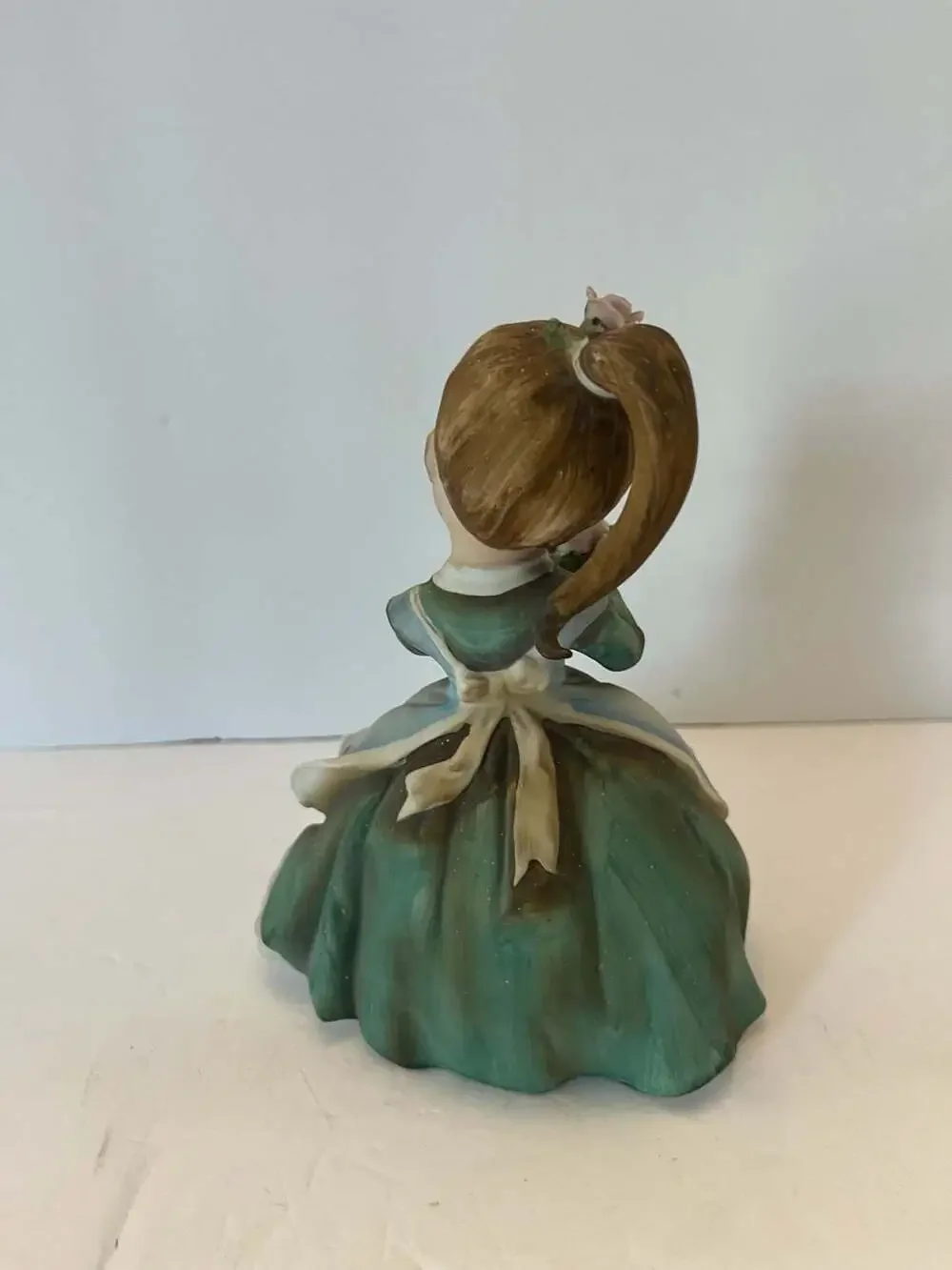 Vintage Lefton China Girl Figurine Holding Rose with Strawberries Dress KW340A